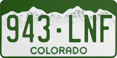 CO license plate 943LNF