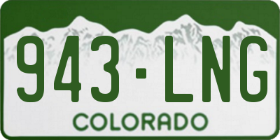 CO license plate 943LNG