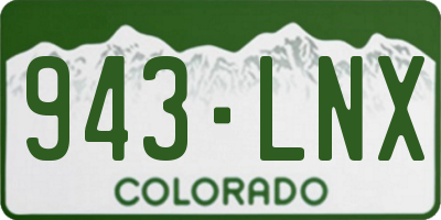 CO license plate 943LNX