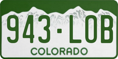 CO license plate 943LOB