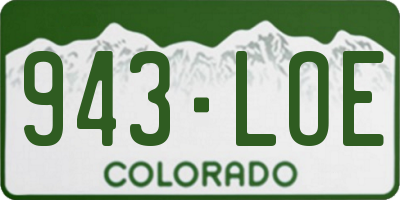 CO license plate 943LOE