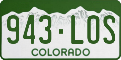 CO license plate 943LOS