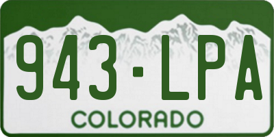 CO license plate 943LPA