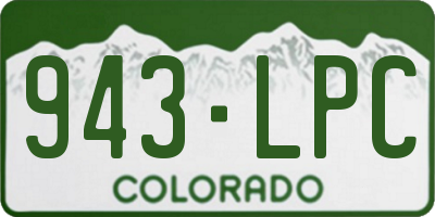 CO license plate 943LPC