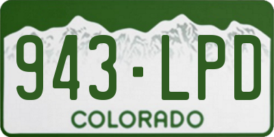 CO license plate 943LPD