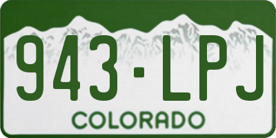 CO license plate 943LPJ