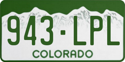 CO license plate 943LPL