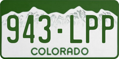 CO license plate 943LPP