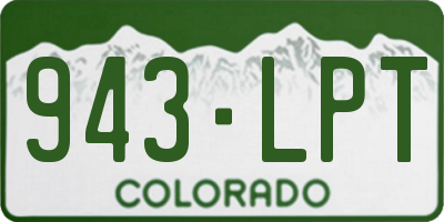 CO license plate 943LPT