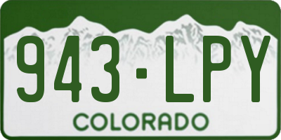 CO license plate 943LPY