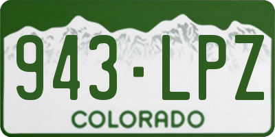CO license plate 943LPZ