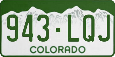 CO license plate 943LQJ
