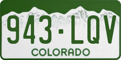 CO license plate 943LQV