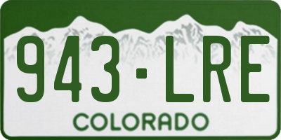 CO license plate 943LRE