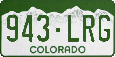 CO license plate 943LRG
