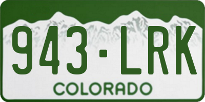 CO license plate 943LRK