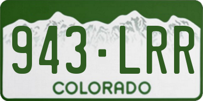 CO license plate 943LRR