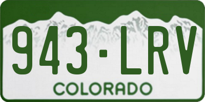 CO license plate 943LRV