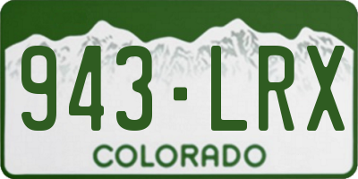 CO license plate 943LRX