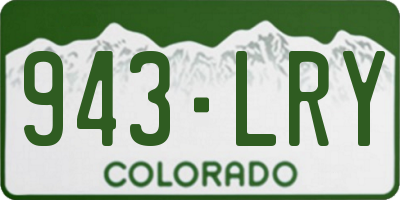 CO license plate 943LRY