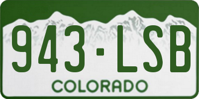 CO license plate 943LSB