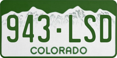 CO license plate 943LSD