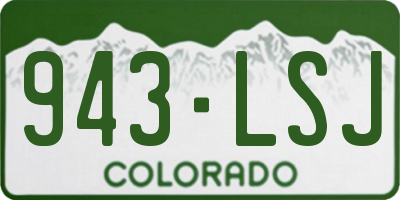 CO license plate 943LSJ