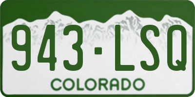 CO license plate 943LSQ