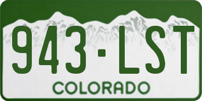 CO license plate 943LST