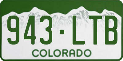 CO license plate 943LTB