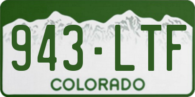 CO license plate 943LTF