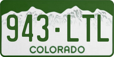 CO license plate 943LTL