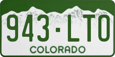 CO license plate 943LTO