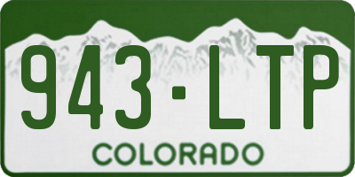 CO license plate 943LTP