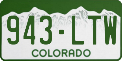 CO license plate 943LTW