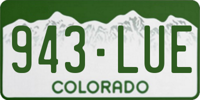 CO license plate 943LUE