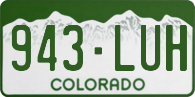 CO license plate 943LUH