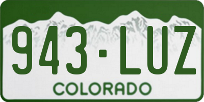 CO license plate 943LUZ
