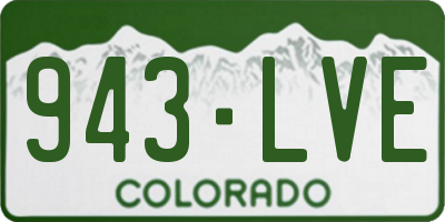 CO license plate 943LVE