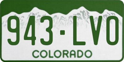 CO license plate 943LVO