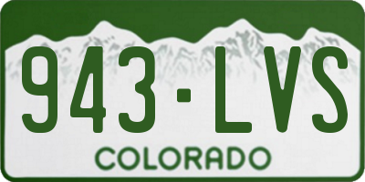 CO license plate 943LVS