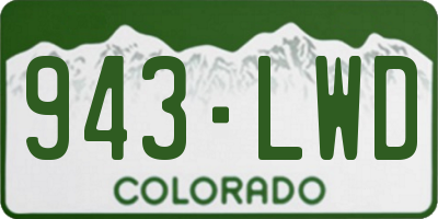 CO license plate 943LWD