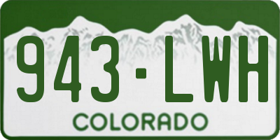 CO license plate 943LWH