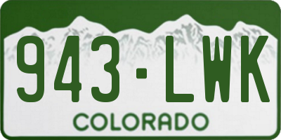 CO license plate 943LWK