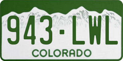 CO license plate 943LWL