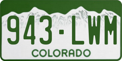 CO license plate 943LWM
