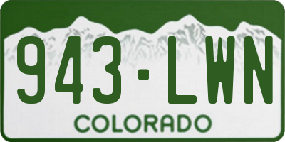 CO license plate 943LWN