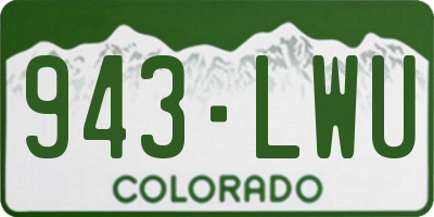 CO license plate 943LWU