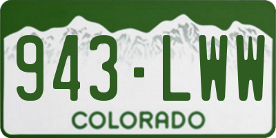 CO license plate 943LWW