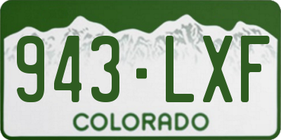 CO license plate 943LXF